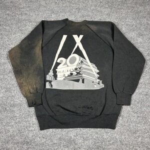 Vintage 20th Century Fox Sweatshirt‎ Men's L Black Faded Raglan 70s 80s Rare